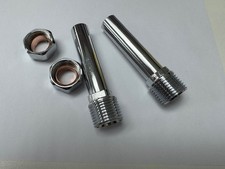 2 Pack - 60mm Chrome Radiator Extension Tails - 1/2" TRV & Lockshield