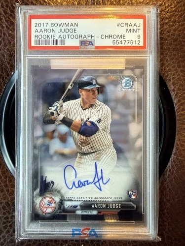 New Listing2017 Bowman  Aaron Judge Chrome Auto Rookie RC #CRAAJ RC ~ PSA 9/10 Low pop!