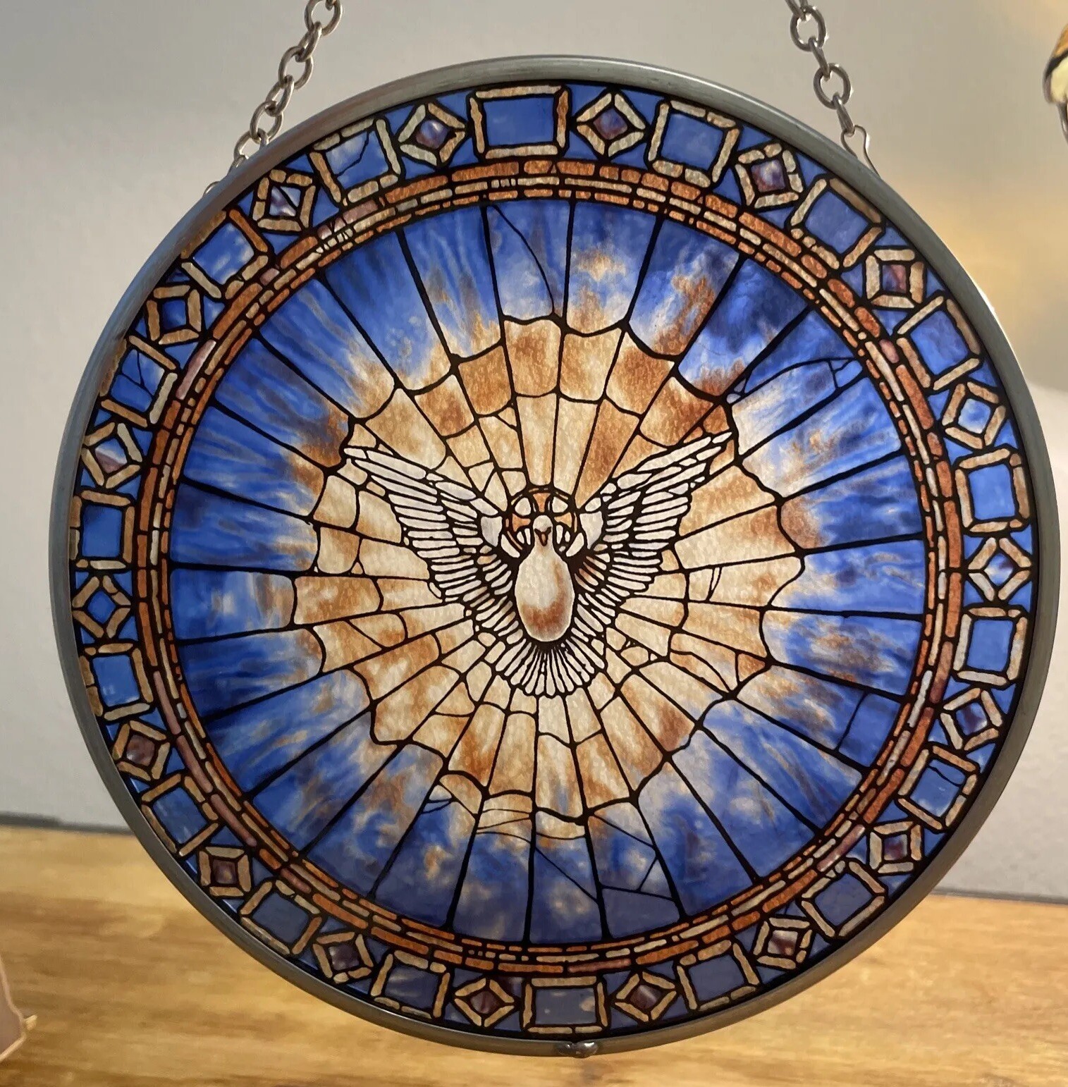 Glassmasters Tiffany Holy Spirit Stained Glass Suncatcher eBay