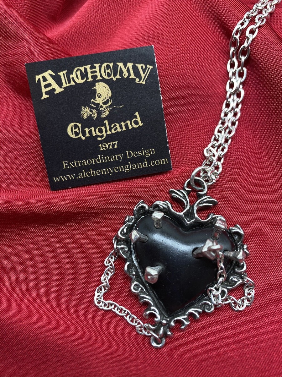 Alchemy P855 Witches Heart Necklace Gothic Pendant Black 21