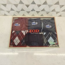 NOS Vintage Lacoste Izod for Her Argyle Alligator Socks 70s 80s Gift set of 3.