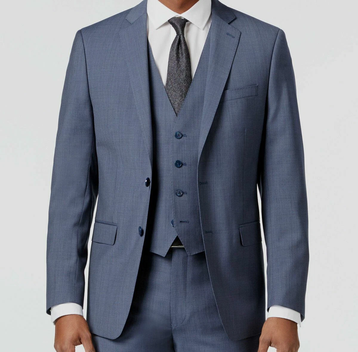 600 Calvin Klein Men Extra Slim Fit Wool Blazer Blue Suit Jacket 46R DAMAGED