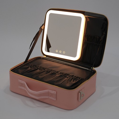 Portable Makeup Storage Bag Cosmetic Bag Organizer Case with Mirror & LED Light - Picture 7 of 21