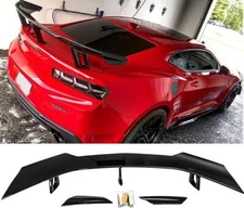 For Chevy Camaro 2016-2022 ZL1 1LE Style 2D Glossy Black Rear Trunk Spoiler Wing