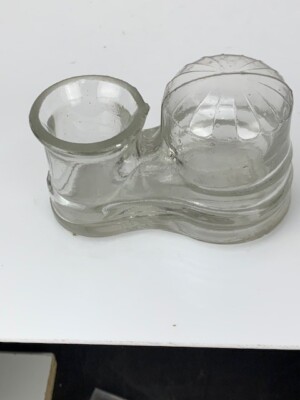 P.B. & Co Antique Mucilage Well Turtle/Igloo Hand Blown Glass 1870 (e216)