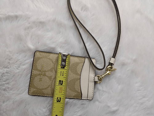 Coach Cream & Tan ID Lanyard in Signature Monogram CC's New - Picture 5 of 6