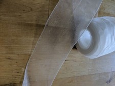 Offray Ribbon Shimmering Sheer White Ribbon 1 1/2" 10 Yards Bridal