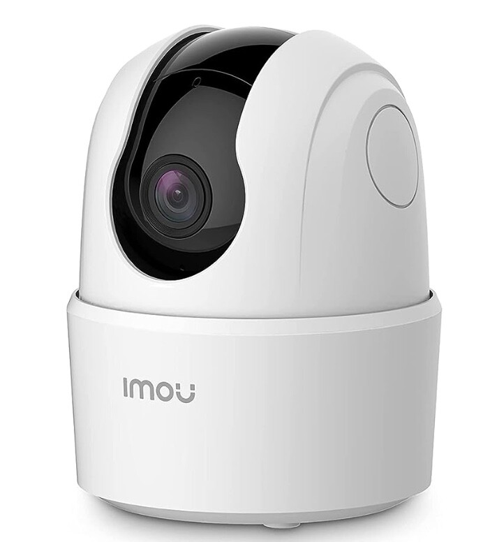 Caméra surveillance WiFi intérieure 360° motorisée blanche avec détection humaine IA