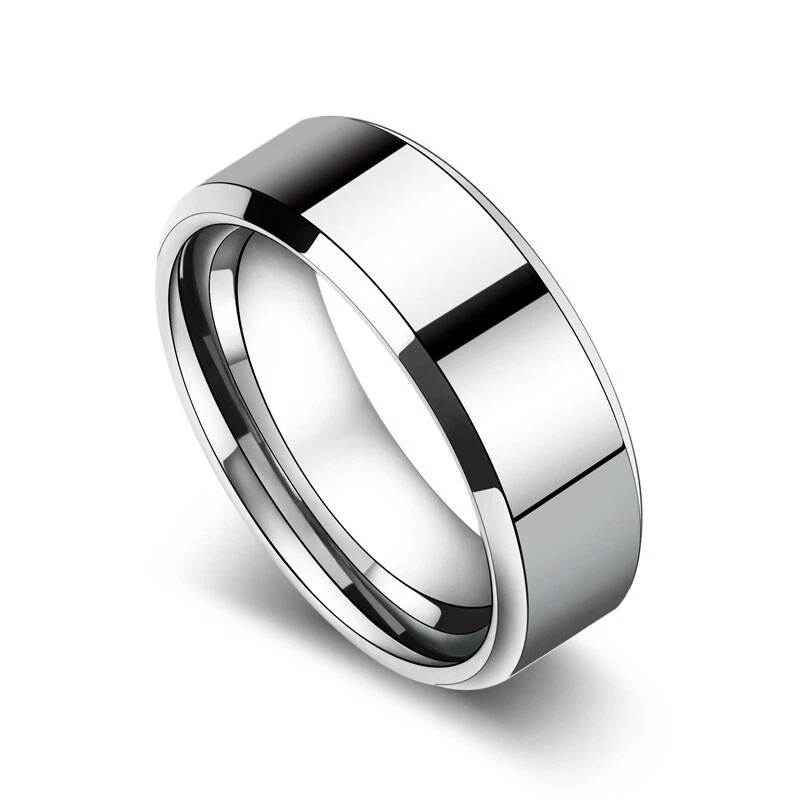 8mm Black Men's Fashion Ring Classic Wedding Rings for Men Birthday Gift 7-11 - Image 4 of 4