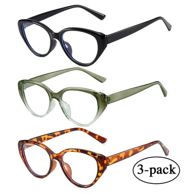 3er Pack Lesebrille Cat Eye Designer Style Unisex Herren Damen Lesegerät 1,0-4,0