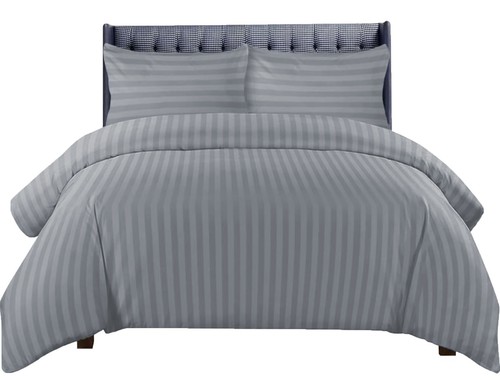 EGYPTIAN COTTON DUVET QUILT COVER SET SATIN STRIPE BEDDING SET DOUBLE SUPER KING - Picture 161 of 264