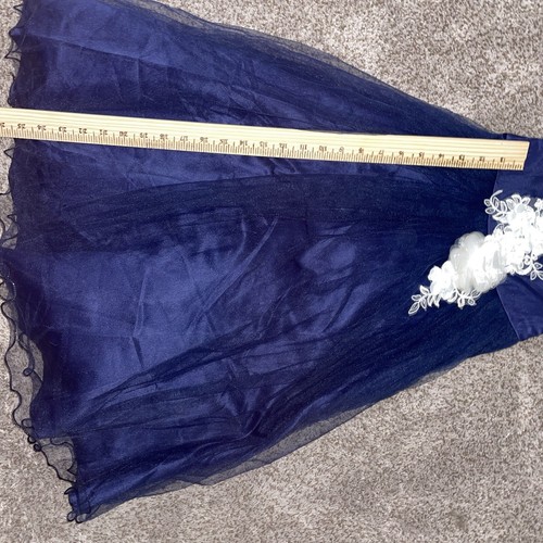 Trish Scully Dress Princess Dk Blue White Sleeveless Easter Wedding Sz 5 Fancy - Picture 12 of 12