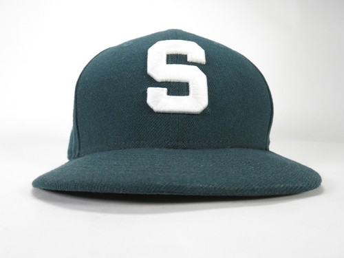 Michigan State Spartans New Era 59FIFTY Fitted Hat SZ 7 7/8 Green 100% Wool Cap - Picture 11 of 24