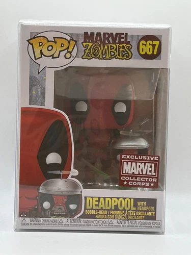 Funko POP! Marvel Zombies: #667 DEADPOOL With Headpool Collector CORPS/Protector