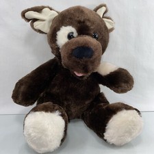 Build A Bear Fudge Pup Plush Chocolate Brown Stuffed Animal Puppy Dog 11 in. Sit