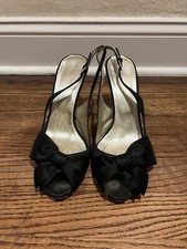 Valentino Black Satin Evening Sandals With Bow 41.5