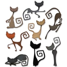 New Tim Holtz "MISCHIEVOUS" Sizzix Thinlits Cats Cutting Dies 2022 MSRP $23