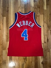 CHRIS WEBBER Champion Washington Bullets AUTHENTIC Jersey 48 Chapman Warriors