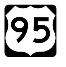 3" us route 95 highway road sign bumper sticker decal usa made