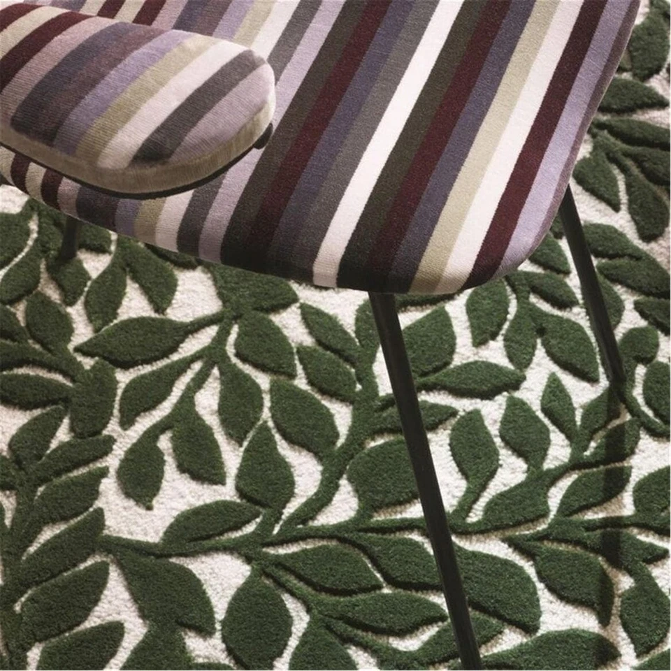 Green Leafy Design Woolen Tufted PB Rugs ideal Without Tariff & duty - Image 2 of 3