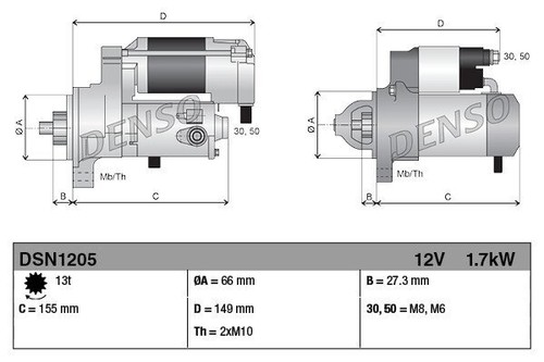 Starter 12V 1.7KW 13t CW MERCEDES-BENZ C-CLASS C 180 CGI 428000-9210 - Picture 3 of 3