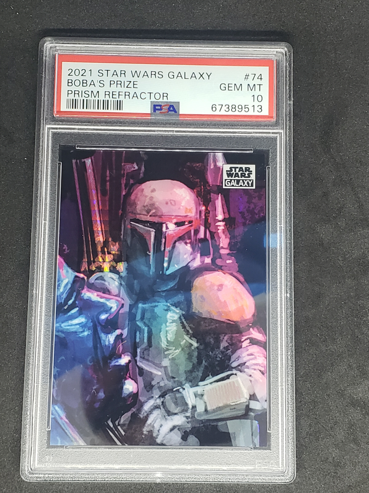 2021 Topps Chrome Star Wars Galaxy Boba’s Prize Prism Refractor /75 PSA 10 Gem