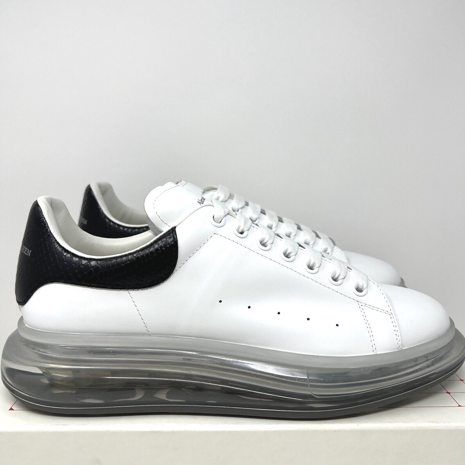 Clear Sole Leather Sneakers Size 