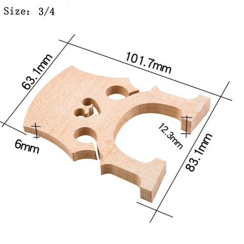 1pc 4/4 3/4 1/2 1/4 1/8 Cello Maple Bridge Replacement Violoncello Bridge - Picture 10 of 12