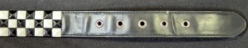 Lote de 3 cinturones de cuero negro tono plata estilo rockero años 80 - Imagen 9 de 16