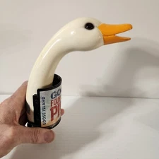 Goose Island Four Star Pils Beer Tap Handle 9” Tall White Goose Neck Ceramic
