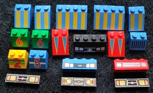 Lego Bedruckte Scheinwerfer Motorhaube Fahrzeug Auto Pisten Stücke Rennen Konvolut Lot