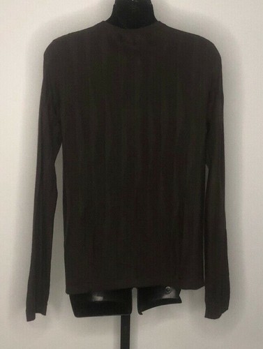 Neu mit Etikett TSE dunkelbraun Langarm strukturiert Rundhalsausschnitt Cardigan Größe Medium - Bild 4 von 7