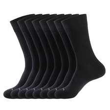 Men's Solid Dress Socks Cotton Black Men 8 Pairs Trouser Thin Classic Socks S...