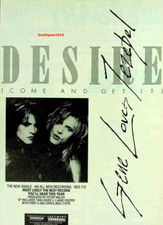 1986 Gene Loves Jezebel 'Desire' Record Release Music Industry Promo Reprint Ad