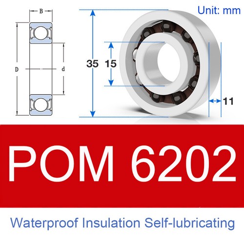 POM Plastic Bearings Deep Groove Ball Bearing 6000/6200/6800/6900 Series - Picture 20 of 43