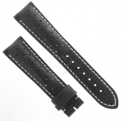 Frederique Constant Uhrenarmband FCS-BW21x18 Leder Gelocht Schwarz 21-18 MM