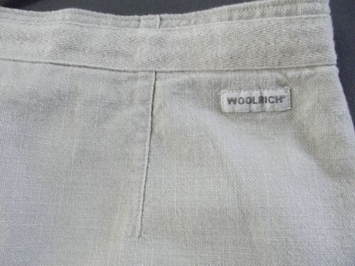 Woolrich Size 10 Khaki Beige 100% Cotton Skirt canvas trim (burlap/linen-like) - Picture 8 of 11