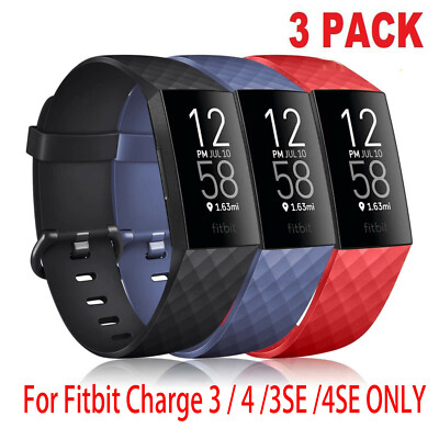 3 Pack Replacement  Band for Fitbit Charge 3 / 4 SE Bracelet Watch Rate Fitness
