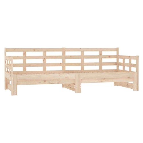 NNEVL Pull-out Day Bed Solid Wood Pine 2x(92x187) cm - Picture 2 of 10