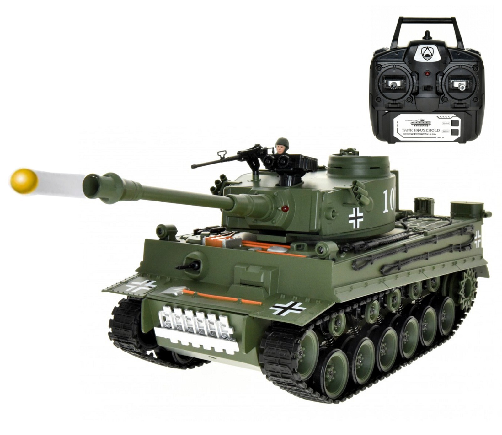 118 RC German Tiger Battle Tank Shoots Airsoft BB & Gel Ball Water