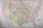 1892 Map ~ The UNITED STATES of AMERICA ~ Free S&H-(13x21)-#123A