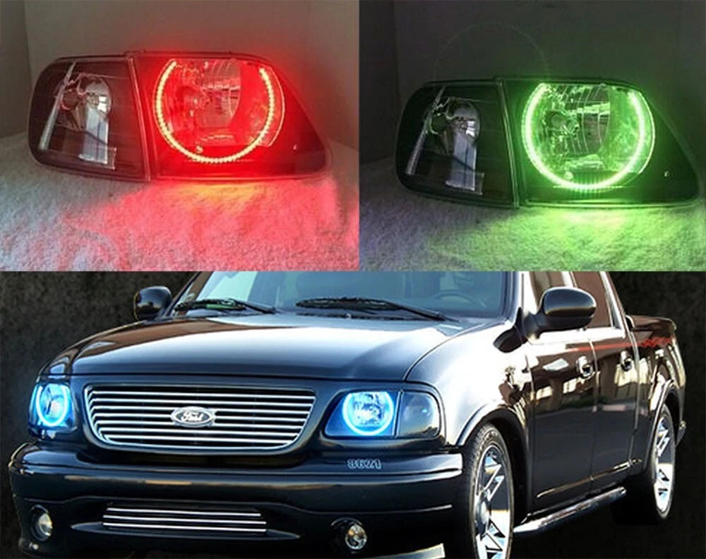 RGB halo ring for Ford F150 F 150 97 03 headlight Bluetooth Flash DRL angel eye