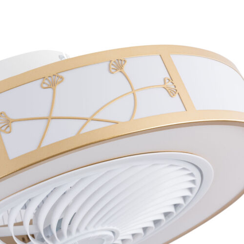 20in Caged Ceiling Fans With Light Low Profile Farmhouse Flush Mount Fandelier - Picture 14 of 21