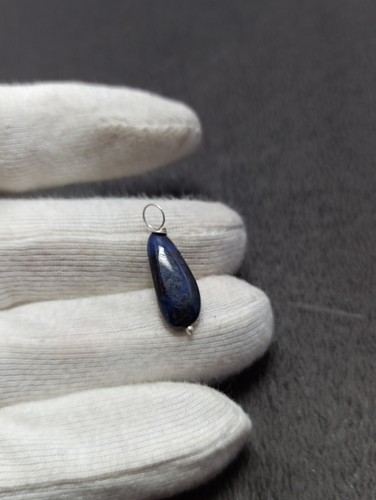 Ciondolo in argento sterling 925 con pietra preziosa liscia zaffiro blu naturale - Foto 19 di 23