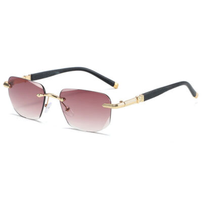 Rimless Tinted  Blue Light Blocking Reading Glasses Frameless Sunglasses Readers