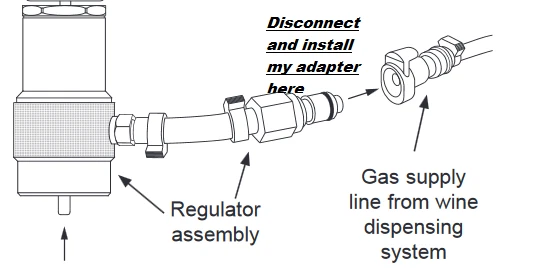 氩气葡萄酒适配器® 带调节器,兼容带 Dacor,Winestation,全新/旧型号 — 第 4/4 张图片