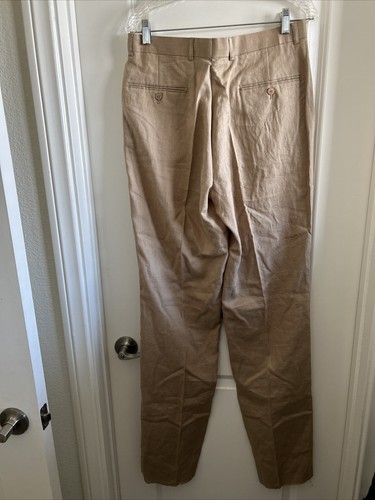 VTG Deadstock International Male Linen Suit Size Medium Tan Khaki Pants 32 - Picture 6 of 10
