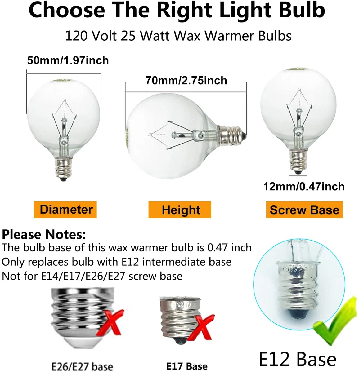 What kind of bulb goes in a 2025 wax warmer