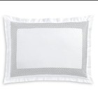 Hudson Park Sateen King Pillow Sham Embroidered Geo 500Tc Pima Cotton Silver