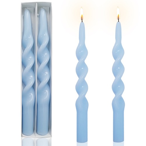Taper Dinner Candles Sticks Dripless Unscented Spiral Candle Candlesticks Decor - Picture 21 of 38